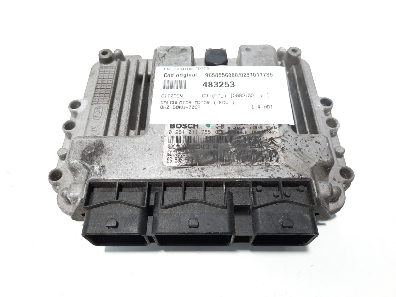 Calculator motor, cod 9658556880, 0281011785, Citroen C3 (FC) 1.4 hdi, 8HZ (id:483253)