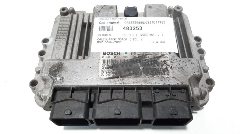 Calculator motor, cod 9658556880, 0281011785, Peugeot, 1.4 HDI, 8HZ (idi:483253)