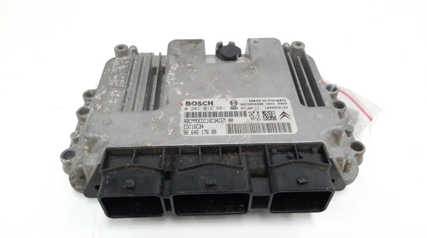 Calculator motor, cod 9664617680, 0281012981, Citroen C3 Picasso, 1.6 HDI, 9HZ (idi:491514)