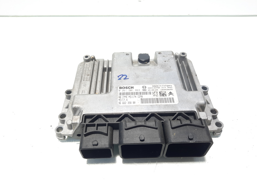 Calculator motor, cod 9666235880, 0261201863, Peugeot 308 SW, 1.6 HDI, 9HX (id:560735)