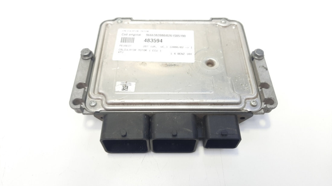 Calculator motor, cod 9666382080, 0261S05190, Peugeot 1007, 1.4 benz, KFU (idi:483594)