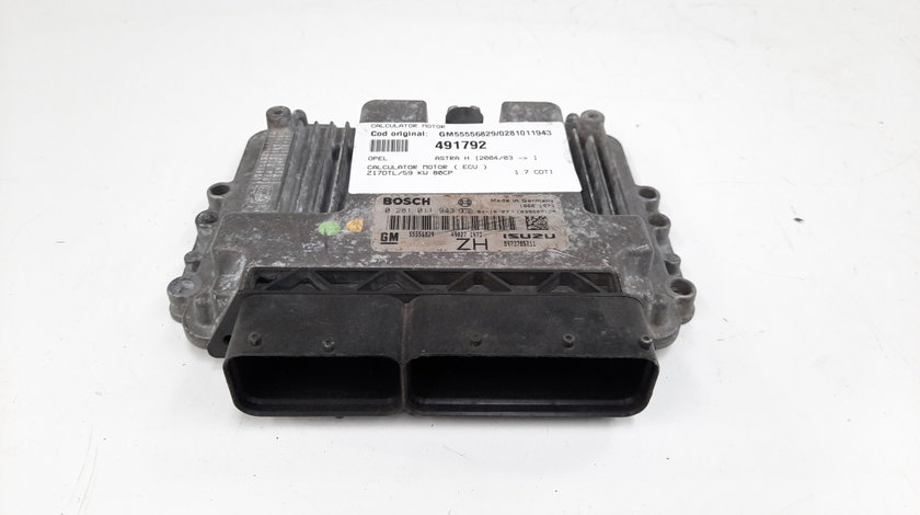 Calculator motor, cod GM55556829, 0281011943, Opel Astra G Cabriolet, 1.7 CDTI, Z17DTL (idi:491792)