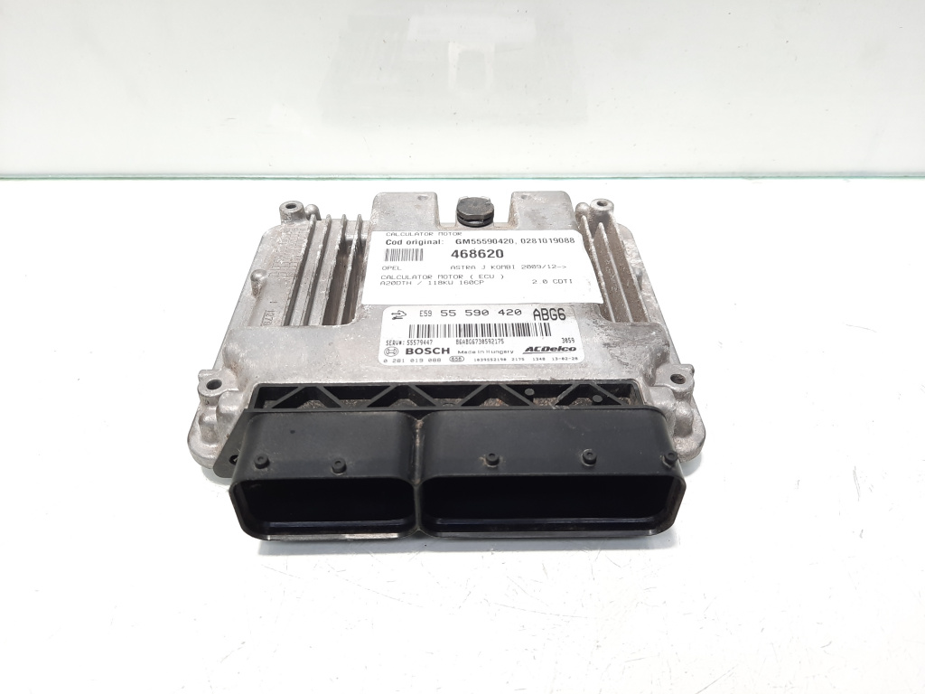 Calculator motor, cod GM55590420, 0281019088, Opel Insignia A Sports Tourer, 2.0 CDTI, A20DTH (idi:468620)