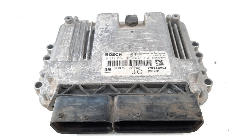 Calculator motor, cod GM98074154, 0281014643, Opel Astra H Twin Top, 1.7 CDTI, Z17DTH (idi:538610)