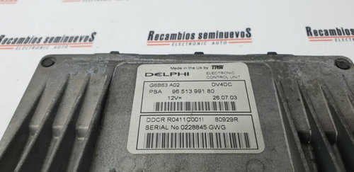 Calculator Motor DELPHI CITROEN C3 96 513 991 80 / 9651399180 / R0411C001I96 513 991 80 / 9651399180...