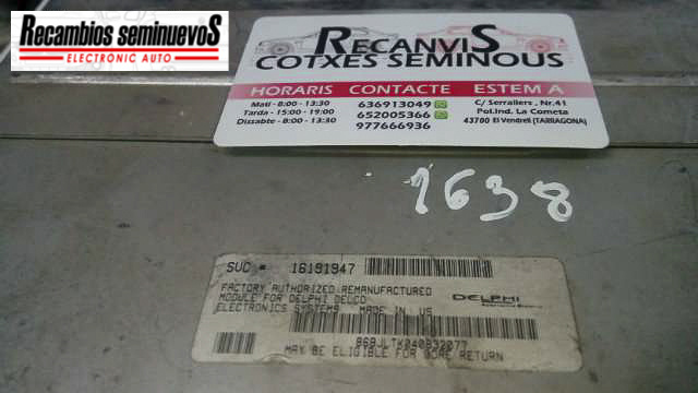 Calculator Motor DELPHI PONTIACH TRANS SPORT 1619194716191947
