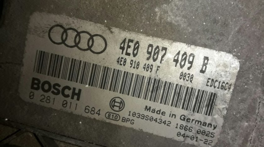 Calculator motor ecu 0281011684 4e0907409b audi a8 4.0tdi biturbo ASE 2002-2010 quatro 275hp