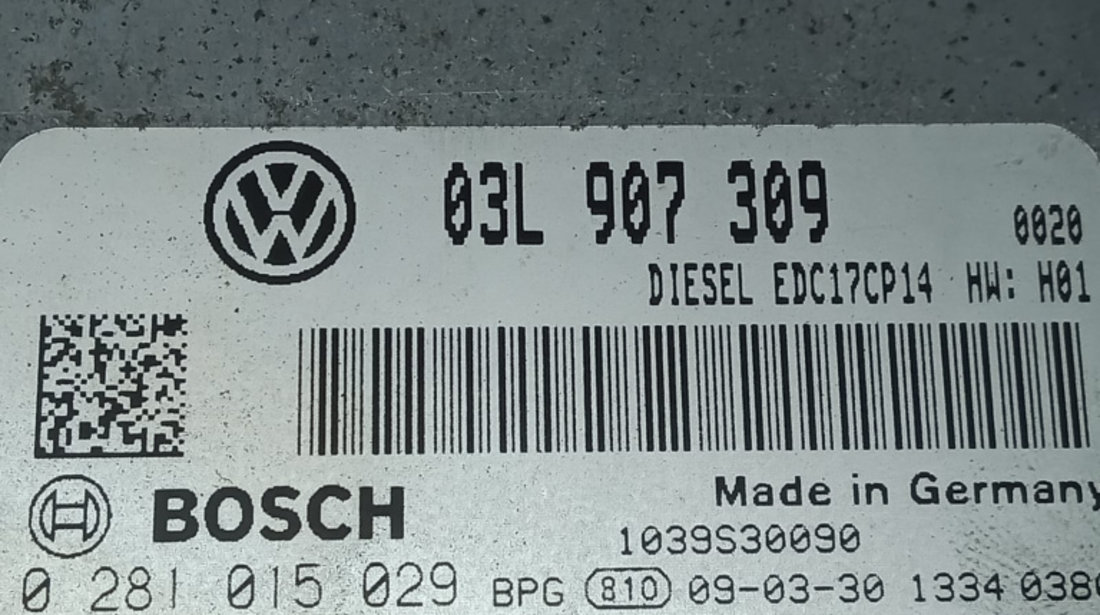 Calculator motor ecu 2.0 tdi cbbb 03L907309 0281015029 Audi Q5 8R [2008 - 2012]