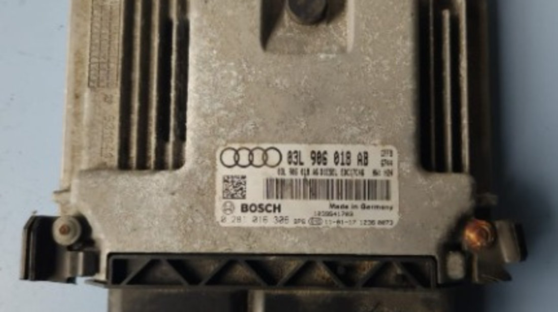 Calculator motor ECU Audi A3 8P Facelift 2009 - 2012 2.0 Tdi CFF Cod : 0281016306 03L906018AB