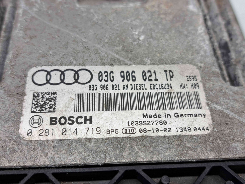 Calculator motor ECU Audi A3 (8P1) [Fabr 2003-2012] 03G906021TP 0281014719 1.9 TDI BXE 77KW / 105CP 1.9 TDI BXE 77KW / 105CP