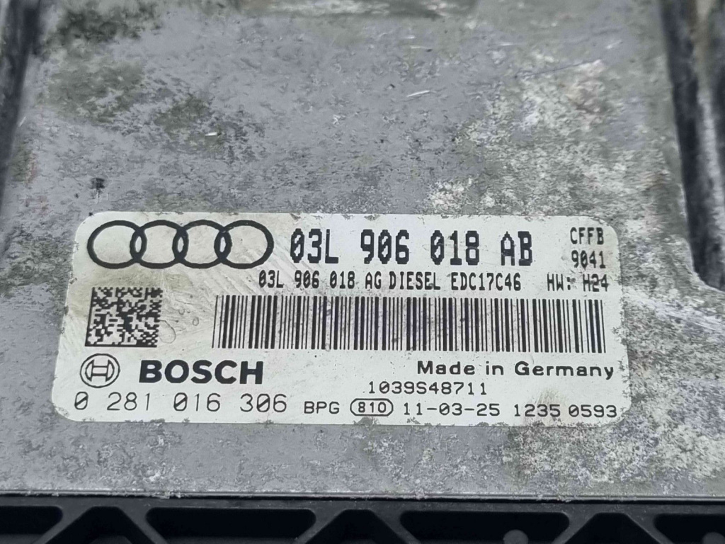 Calculator motor ECU Audi A3 Sportback (8PA) [Fabr 2004-2013] 03L906018AB 0281016306 2.0 TDI CFFB 103KW / 140CP 2.0 TDI CFFB 103KW / 140CP