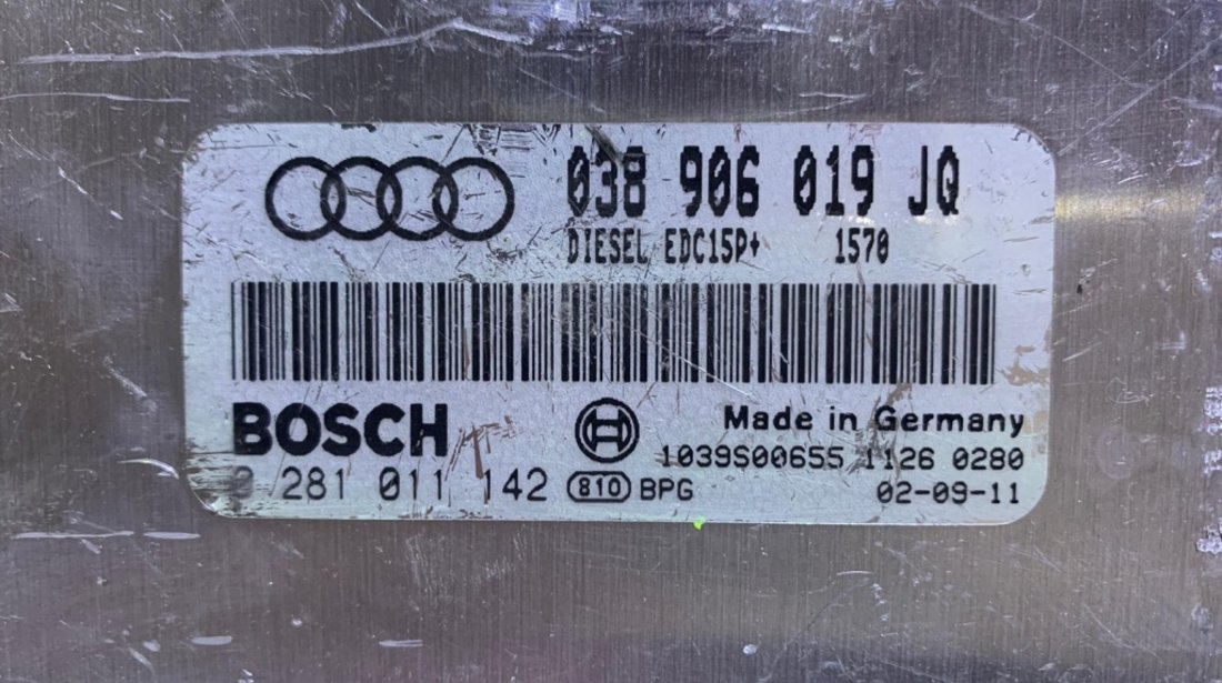 Calculator Motor / ECU Audi A4 1.9TDI AWX 2001 - 2005 COD : 038906019JQ / 0281011142