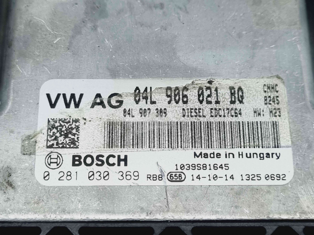Calculator motor ECU Audi A4 (8K2, B8.5) Facelift [Fabr 2008-2015] 04L906021BQ 0281030369 2.0 TDI CNHC 120KW / 163CP 2.0 TDI CNHC 120KW / 163CP