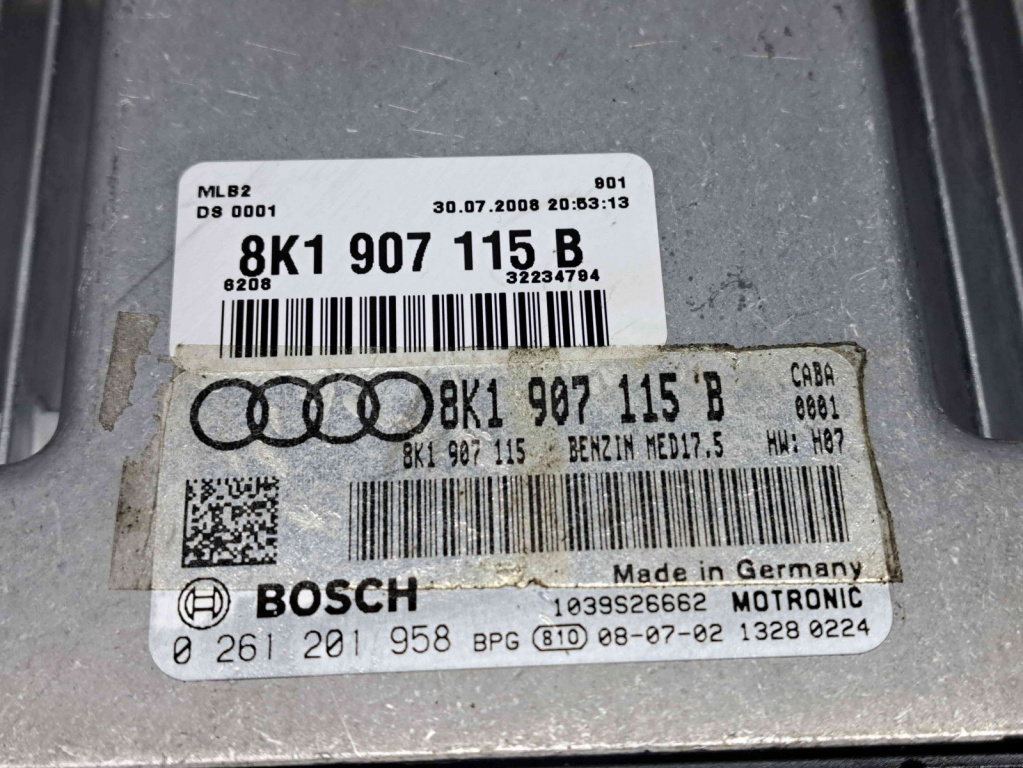 Calculator motor ECU Audi A4 (8K2, B8) [Fabr 2008-2015] 8K1907115B 1.8 Benz CABA 88KW / 120CP 1.8 Benz CABA 88KW / 120CP