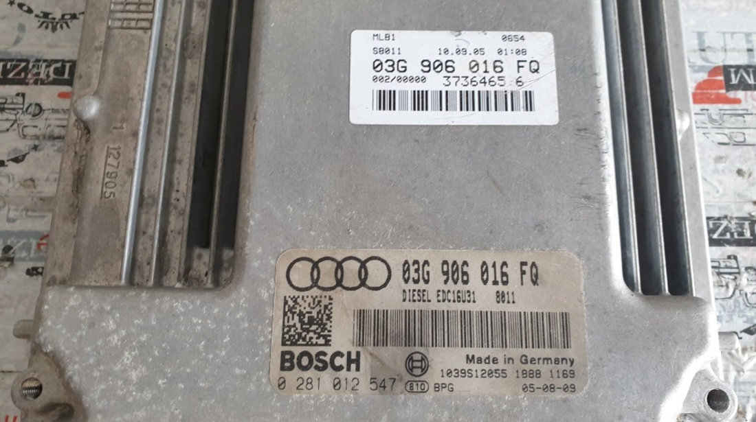 Calculator motor / ECU Audi A4 B7 2.0 TDI 140 cai motor BPW cod piesa : 03G906016FQ