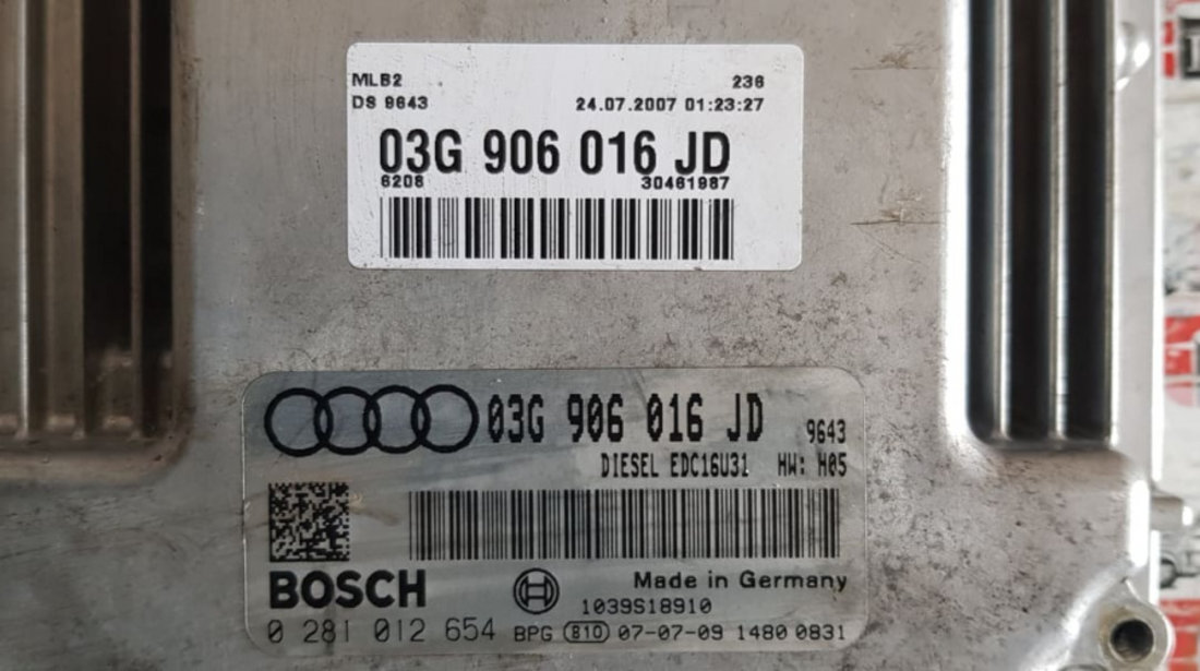 Calculator motor / ECU Audi A4 B7 2.0 TDI 143 CP BRE cod 03G906016JD