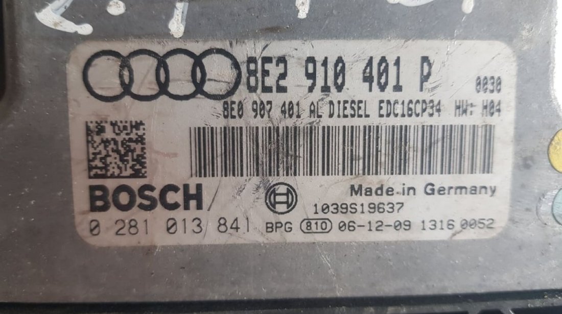 Calculator motor Ecu Audi A4 B7 2.7 TDi 8E2910401P