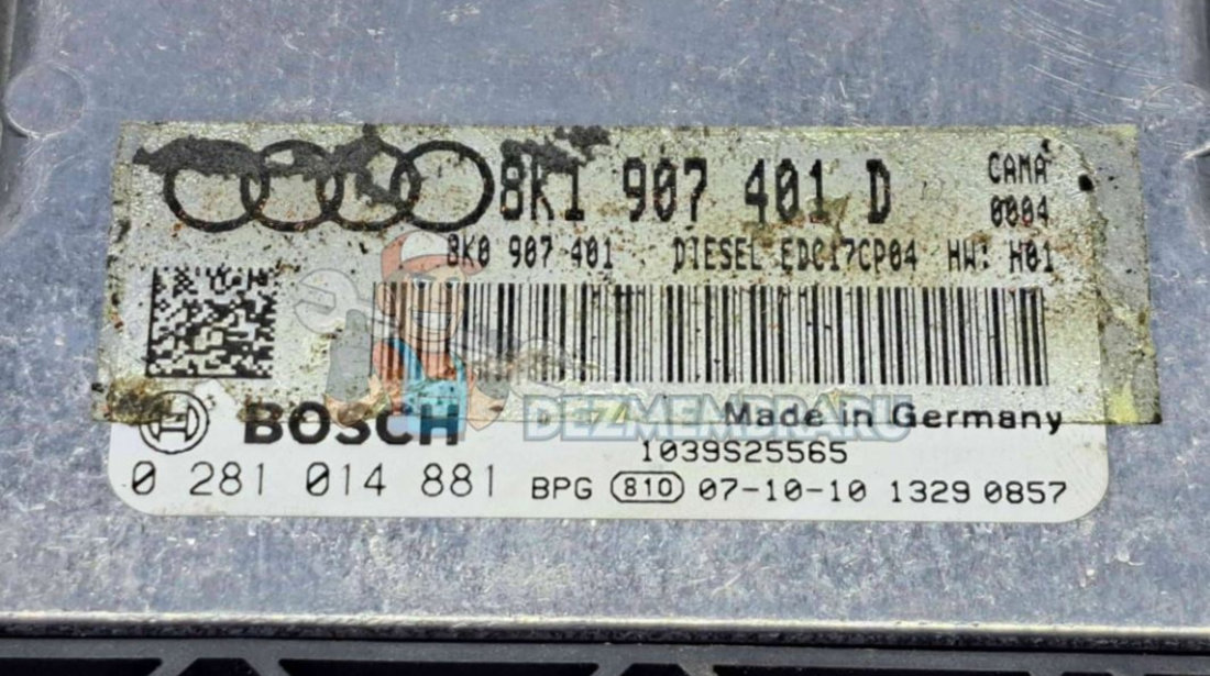 Calculator motor ECU Audi A5 (8T3) [Fabr 2007-2015] 8K1907401D 2.0 TDI 105