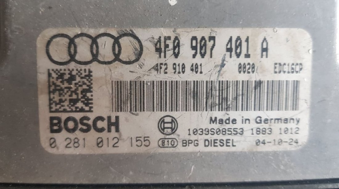 Calculator motor Ecu Audi A6 4F 3.0TDi 4f0907401a