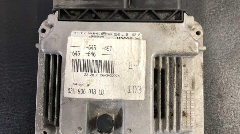 Calculator motor ecu Audi A6 C6 Avant 2.0 TDI Automat 170cp sedan 2010 (03L906018LB)
