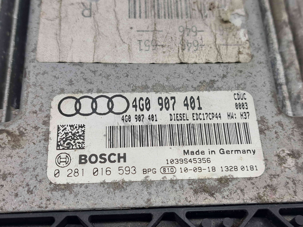 Calculator motor ECU Audi A7 Sportback (4GA) [Fabr 2011-2017] 4G0907401 0281016593 3.0 TDI CDUC 180KW / 245CP 3.0 TDI CDUC 180KW / 245CP