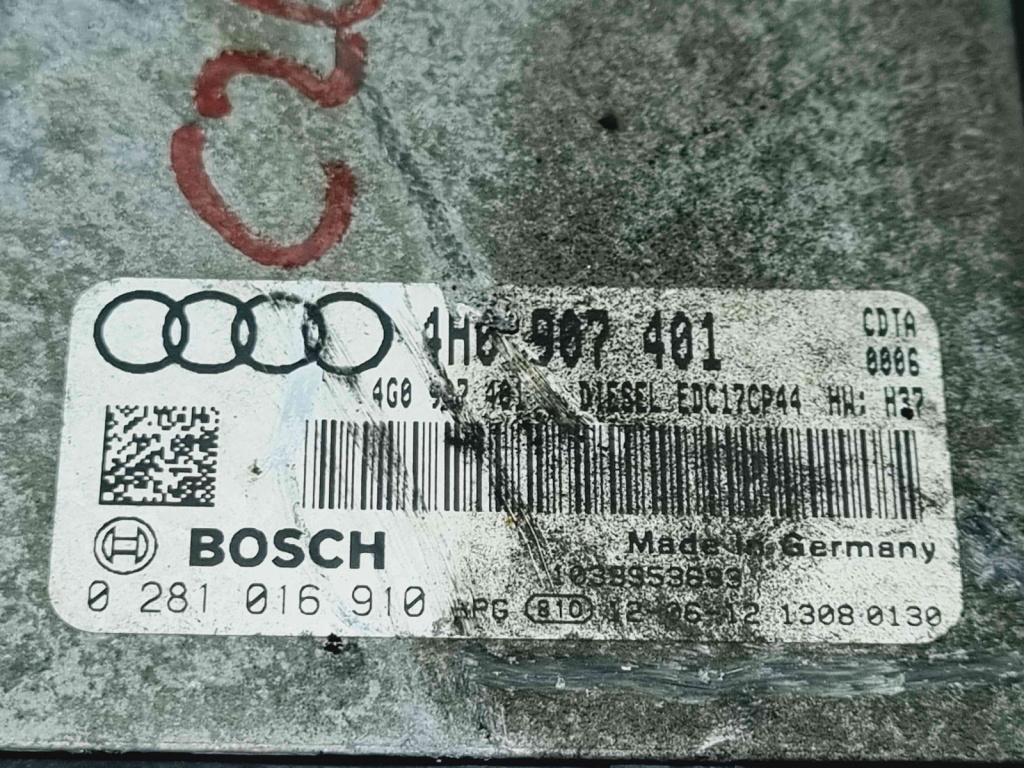 Calculator motor ECU Audi A8 D4 (4H2, 4H8, 4HC, 4HL) [Fabr 2009-2018] 4H0907401 0281016910 3.0 TDI CDTA 184KW / 252CP 3.0 TDI CDTA 184KW / 252CP