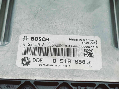 Calculator motor ECU Bmw 3 Coupe (E92) [Fabr 2005-2011] 8519668 0281018985 2.0 N47D 135KW / 184CP 2....