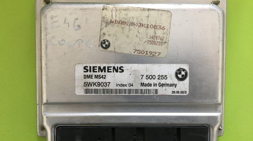 Calculator Motor (ECU)BMW Seria 3 E46 5WK9037 7501927 7500255 2.5i 2.8i