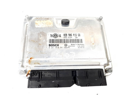 Calculator motor ECU Bosch, cod 038906019GQ, 0281010941, Audi A4 Avant (8E5, B6), 1.9 TDI, AVF (idi:...