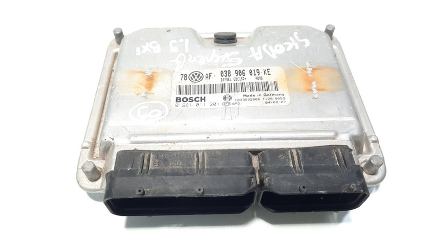 Calculator motor ECU Bosch, cod 038906019KE, 0281011201, VW Passat (3B3), 1.9 TDI, AWX (idi:576608)