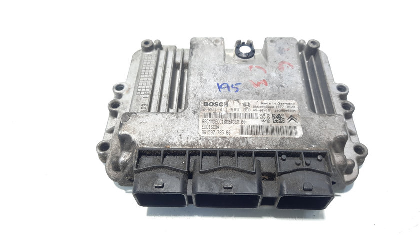 Calculator motor ECU Bosch, cod 9653958980, 9659778580, 0281011965, Peugeot 206, 1.6 HDI, 9HZ (idi:560749)