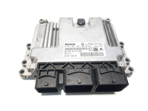 Calculator motor ECU Bosch, cod 9664738680, 0261201505, Peugeot 308, 1.6 benz, 5FW (idi:576611)