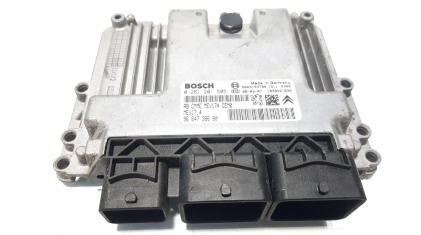 Calculator motor ECU Bosch, cod 9664738680, 0261201505, Peugeot 207 (WA), 1.6 benz, 5FW (idi:576611)