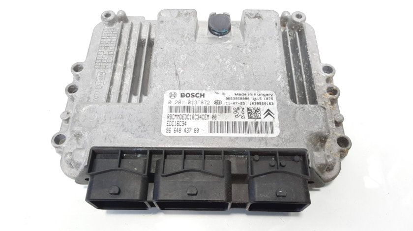 Calculator motor ECU Bosch, cod 9664843780, 0281013872, Citroen C4 Grand Picasso, 1.6 HDI, 9HZ (idi:483386)