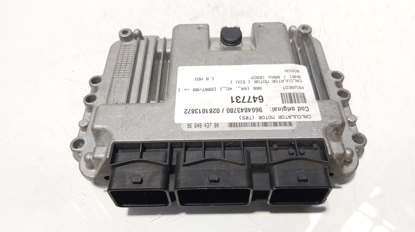 Calculator motor ECU Bosch, cod 9664843780, 0281013872, Citroen C5 (II) 1.6 HDI, 9HZ (idi:647731)