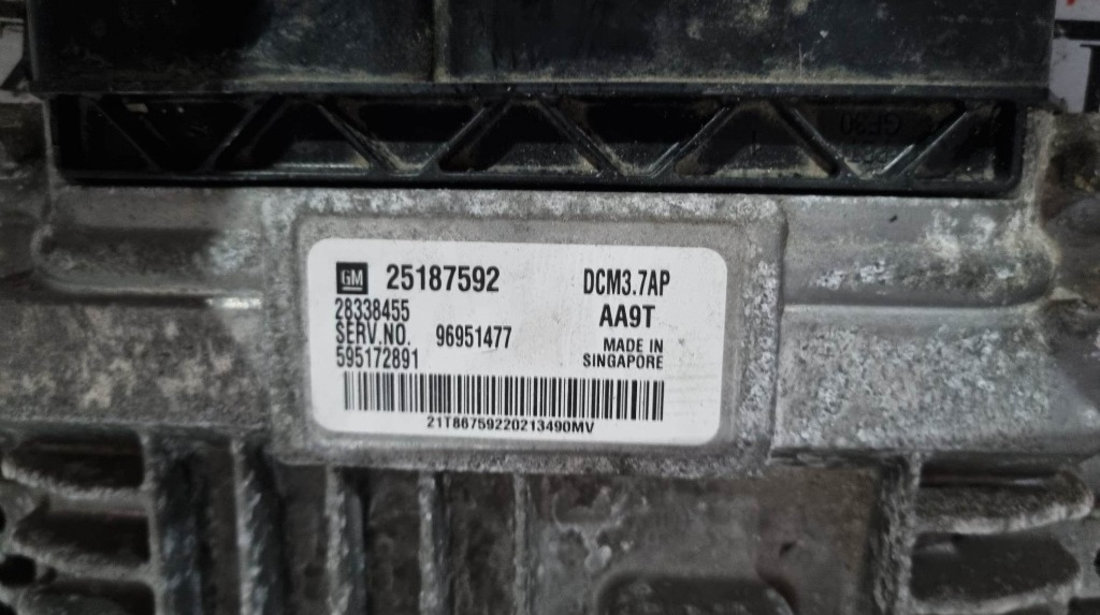 Calculator motor / ECU Chevrolet Orlando 2.0 VCDi 163 cai euro 5 cod piesa : 25187592