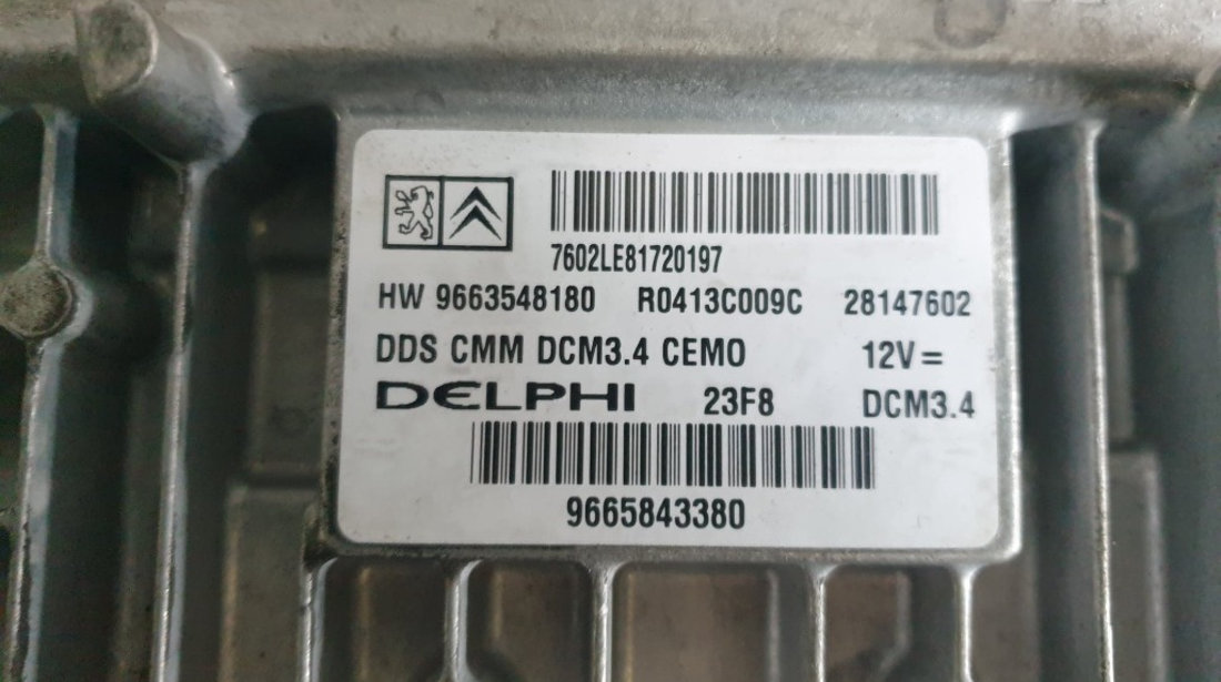 Calculator motor / ECU Citroen C5 III 2.0 HDi 136 de cai motor RHR cod piesa : 9665843380