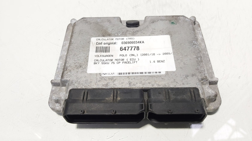 Calculator motor ECU, cod 036906034KA, VW Polo (9N), 1.4 benz, BKY (id:647778)