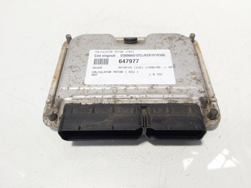 Calculator motor ECU, cod 038906012CL, 0281010380, Skoda Octavia 1 (1U2), 1.9 TDI, ASV (id:647977)