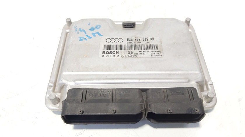 Calculator motor Ecu, cod 038906019AN, 0281010094, Audi A4 Avant (8D5, B5), 1.9 TDI, AJM (id:644920)