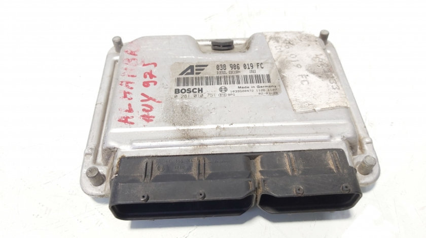 Calculator motor Ecu, cod 038906019FC, 0281010751, VW Sharan (7M8, 7M9, 7M6), 1.9 TDI, AUY (id:644911)