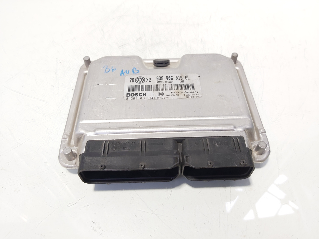 Calculator motor Ecu, cod 038906019GL, 0281010944, VW Passat (3B3), 1.9 TDI, AVB (id:644957)