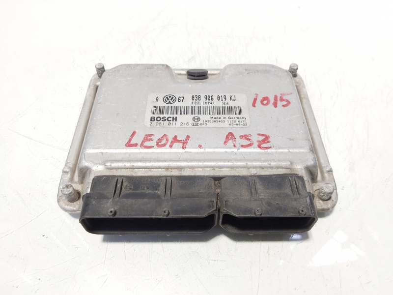 Calculator motor ECU, cod 038906019KJ, 0281011216, Skoda Octavia 1 Combi (1U5) 1.9 TDI, ASZ (id:644832)