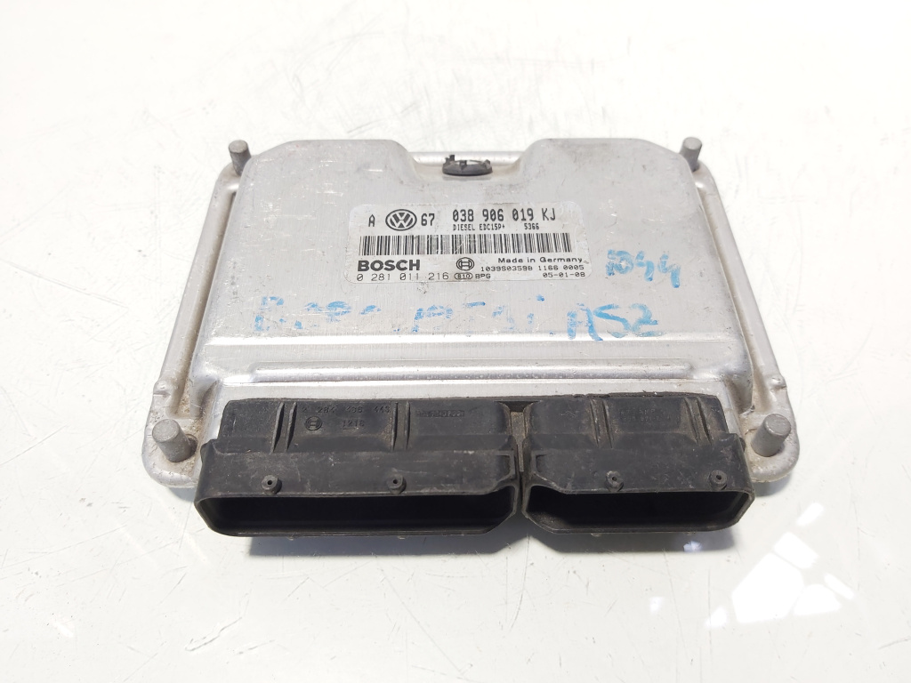 Calculator motor Ecu, cod 038906019KJ, 0281011216, Skoda Octavia 1 Combi (1U5), 1.9 TDI, ASZ (id:644868)