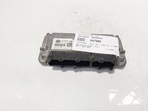 Calculator motor ECU, cod 03C906024F, VW Polo (9N), 1.4 benz, BUD (id:647986)