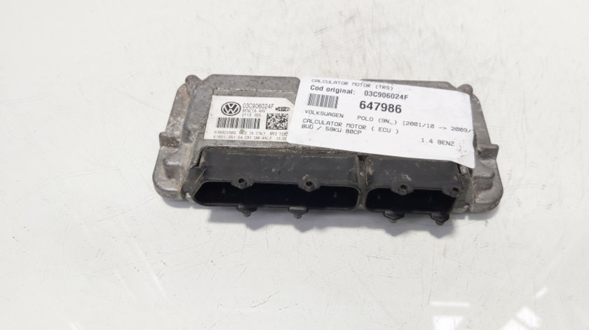 Calculator motor ECU, cod 03C906024F, VW Polo (9N), 1.4 benz, BUD (id:647986)