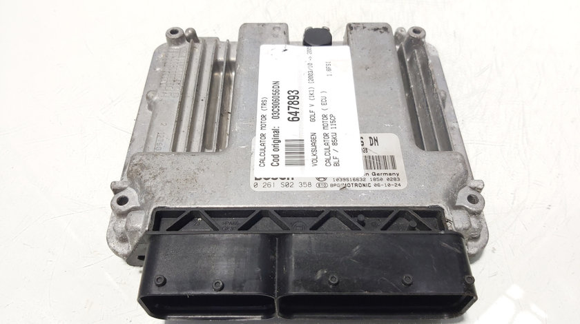 Calculator motor ECU, cod 03C906056DN, VW Golf 5 (1K1), 1.6 FSI, BLF (id:647893)