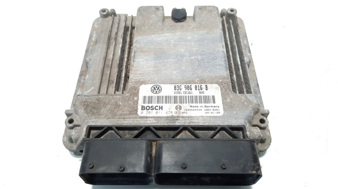 Calculator motor ECU, cod 03G906016B, 0281011478, Vw Golf 5 Plus (5M1) 1.9 TDI, BKC (idi:554916)