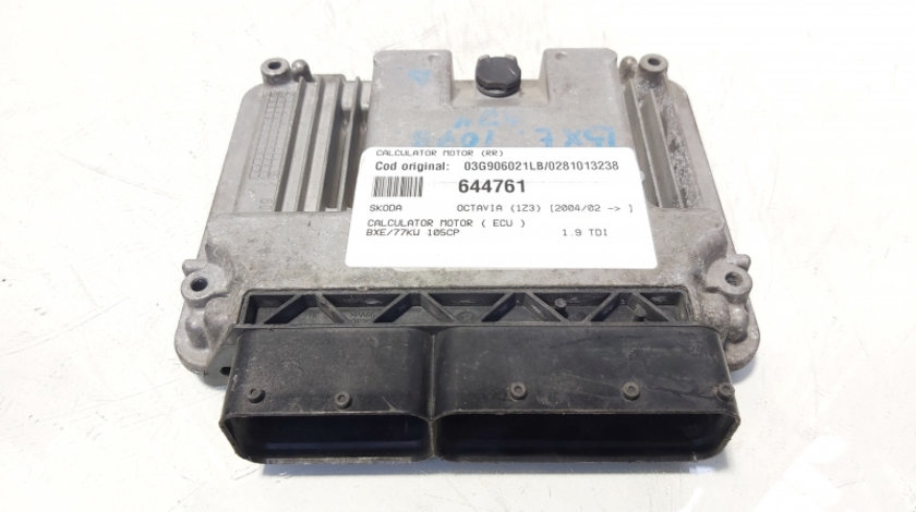 Calculator motor ECU, cod 03G906021LB, 0281013238, Skoda Octavia 2 (1Z3) 1.9 TDI, BXE (id:644761)