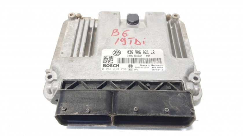 Calculator motor ECU, cod 03G906021LR, 0281013260, Vw Passat (3C2) 1.9 TDI, BXE (id:644770)